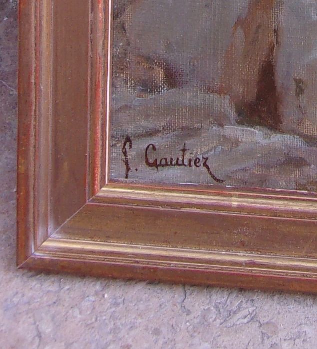 François Gautier (1842-1917) - Très beau bord de mer à Marseille