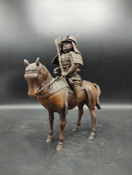 Sculpture Samouraï à cheval - Japon - 1930