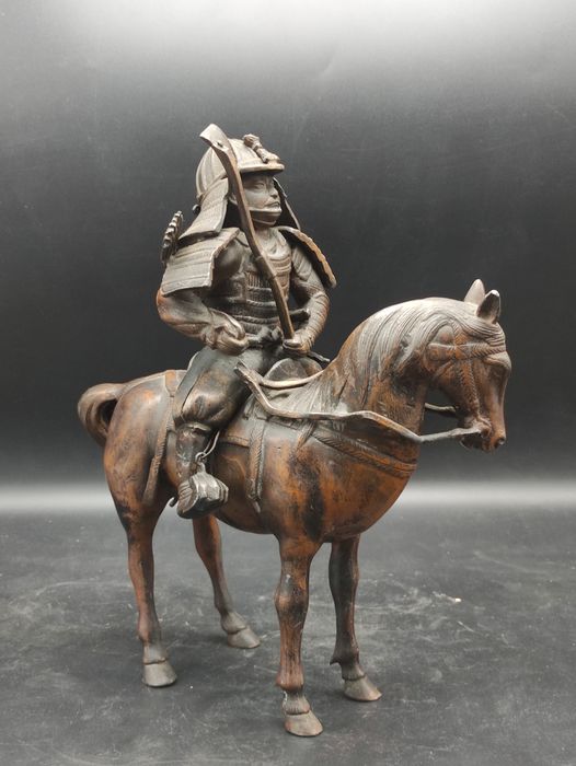 Sculpture Samouraï à cheval - Japon - 1930
