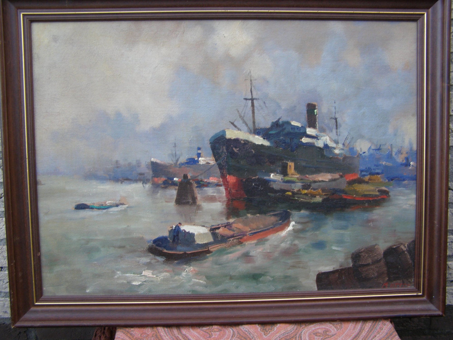 Peinture marine de M. Ottee (pseud. Arnout van Gilst) (1898-1982)