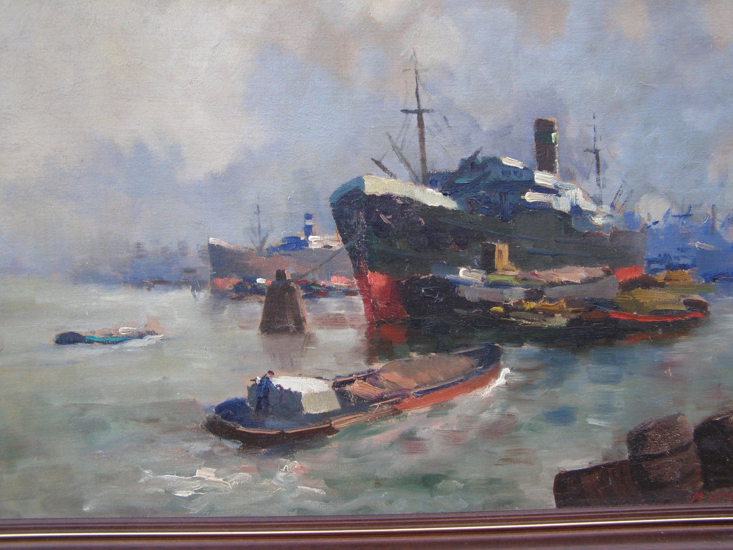 Peinture marine de M. Ottee (pseud. Arnout van Gilst) (1898-1982)