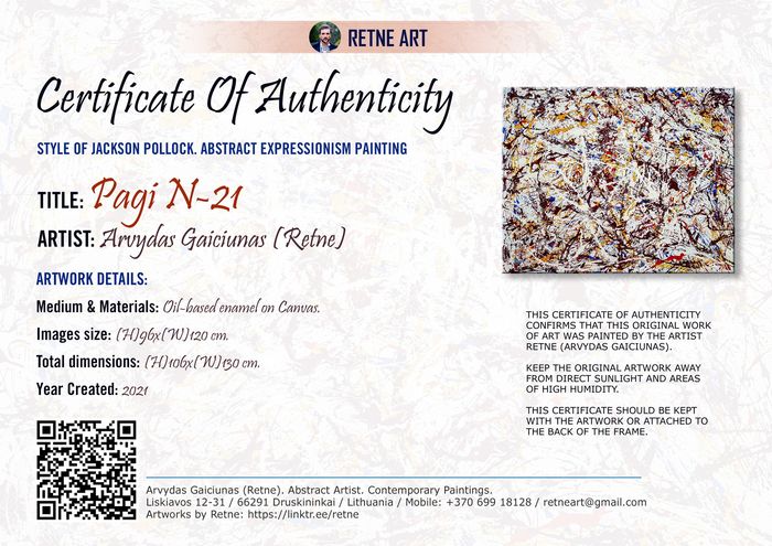 Superbe peinture sur toile Pollock Style - Arvydas Gaiciunas (Retne)