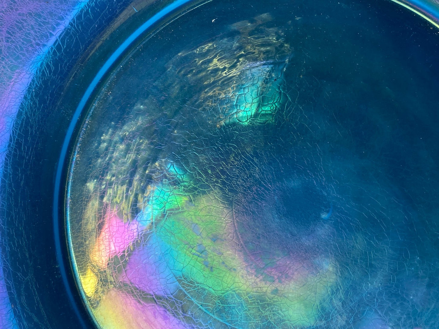 Assiettes en Verre Soufflé Irrisé Bleu, Murano, Venise