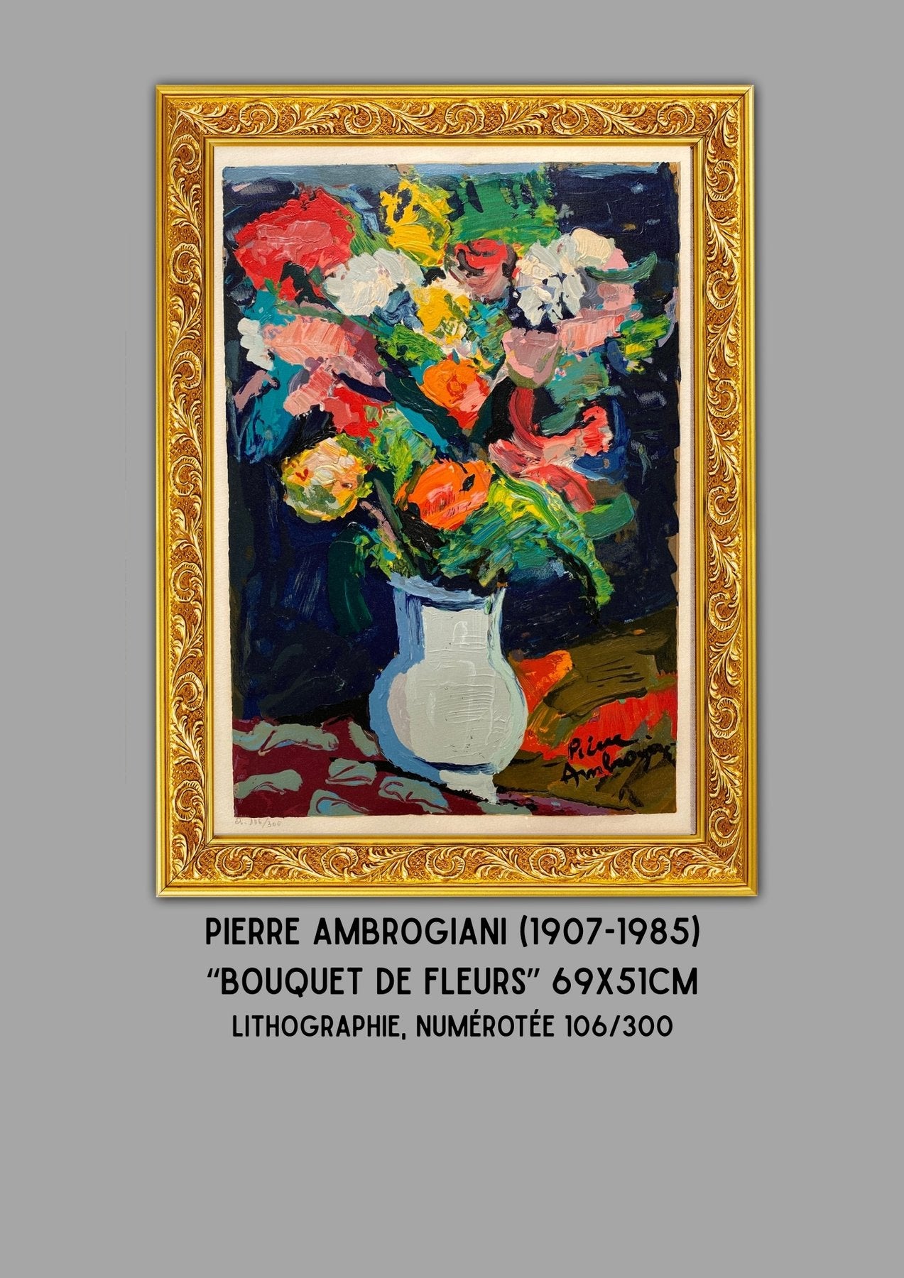 Pierre Ambrogiani (1907-1985) - Bouquet de fleurs