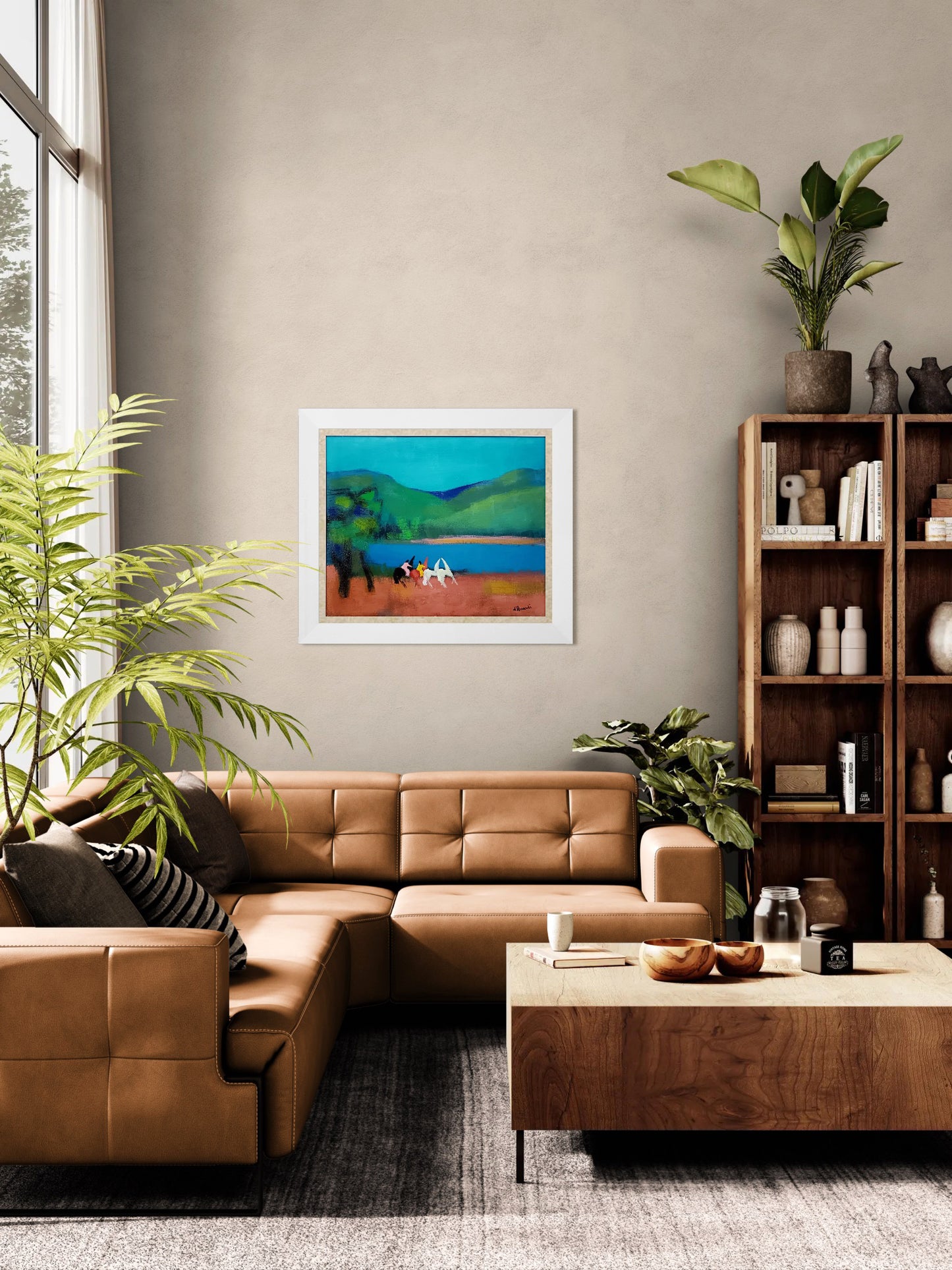 Gian Rodolfo D'accardi (1906-1993) - Cavalcata in paesaggio lacustre