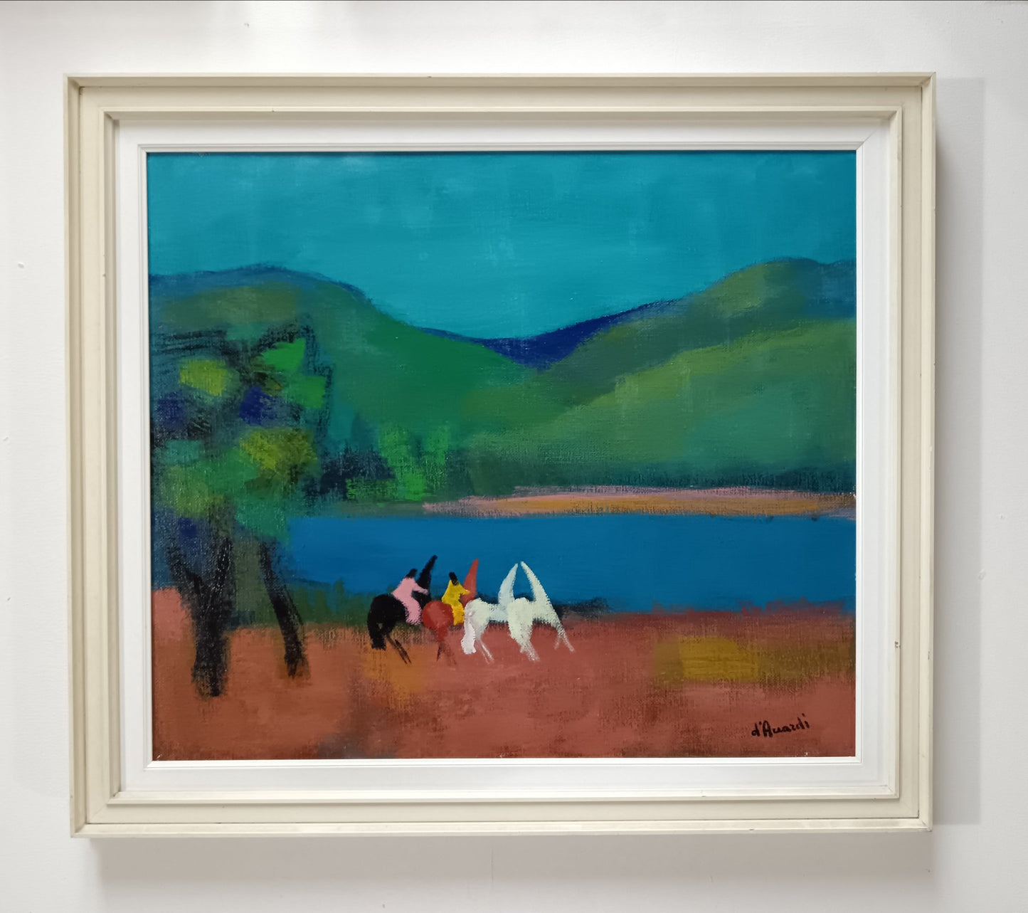 Gian Rodolfo D'accardi (1906-1993) - Cavalcata in paesaggio lacustre