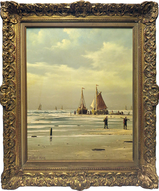 Hendrick Vader (1928-1997) - Botters op het strand - Huile sur toile
