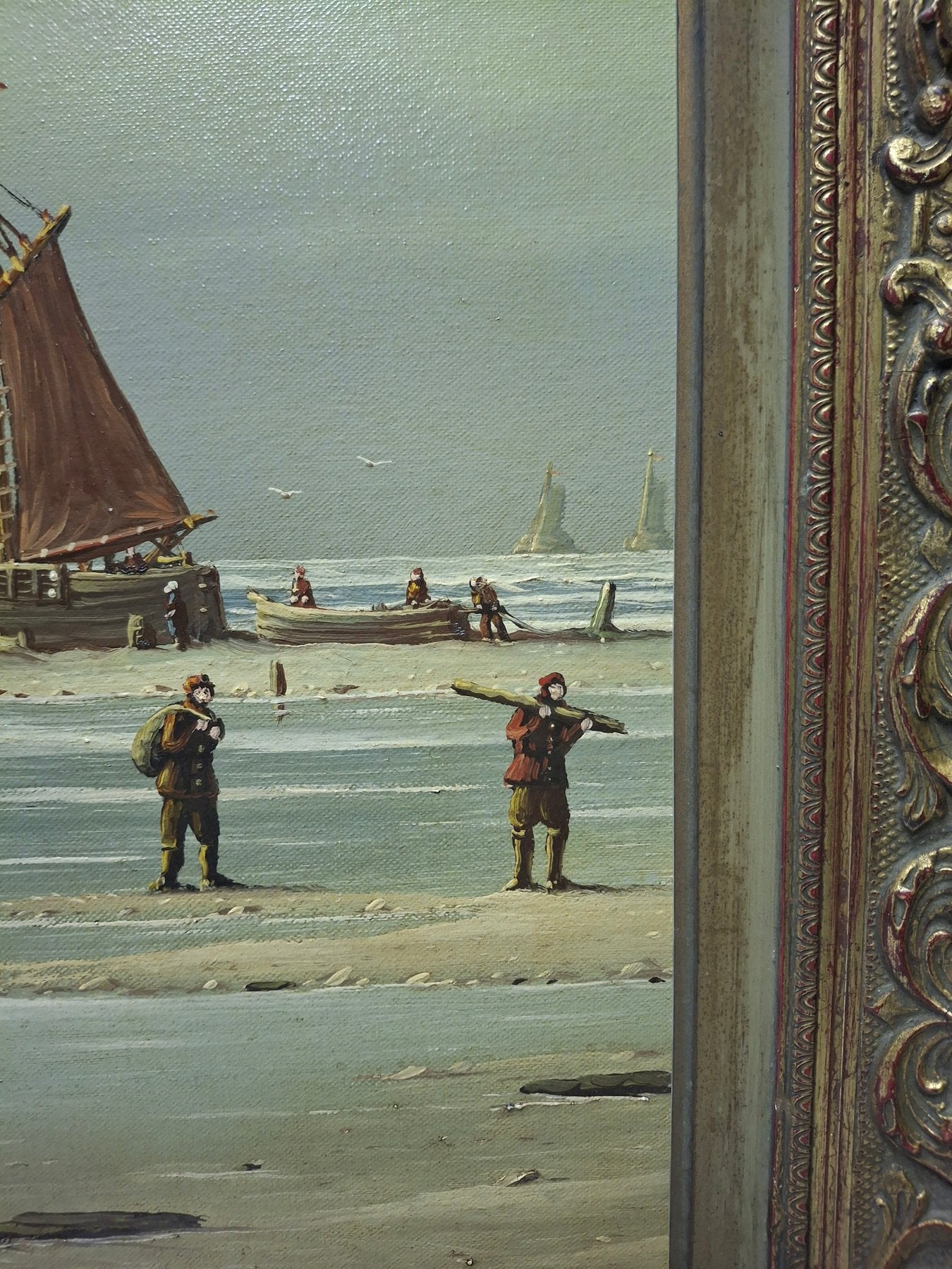 Hendrick Vader (1928-1997) - Botters op het strand - Huile sur toile