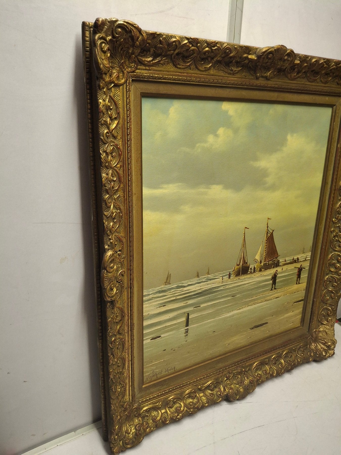 Hendrick Vader (1928-1997) - Botters op het strand - Huile sur toile