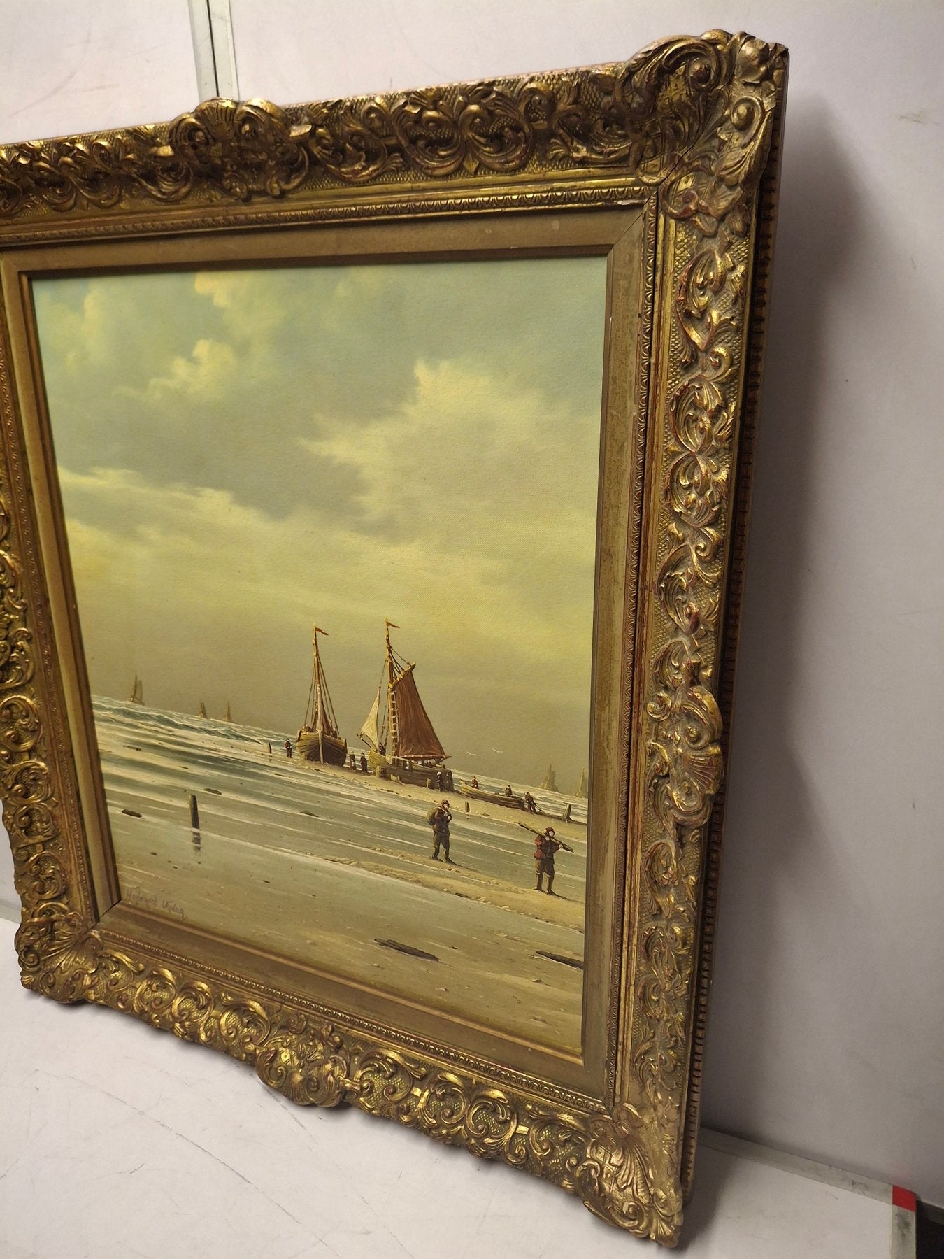 Hendrick Vader (1928-1997) - Botters op het strand - Huile sur toile