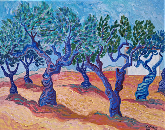 Kirsty Wain - Golden Field of Olive Trees