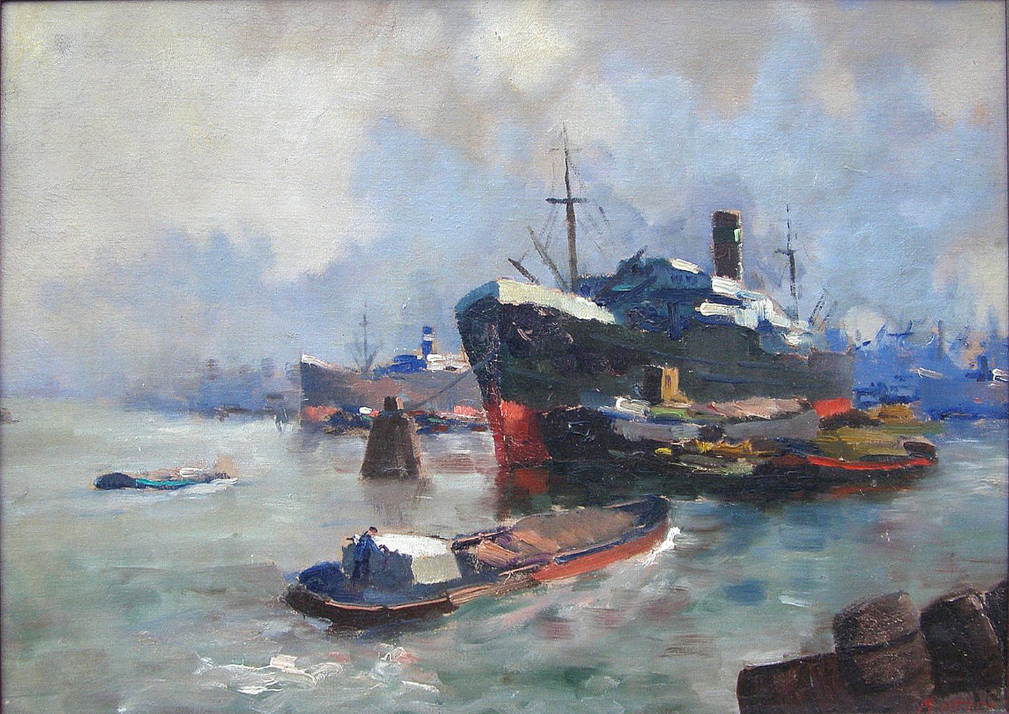 Peinture marine de M. Ottee (pseud. Arnout van Gilst) (1898-1982)
