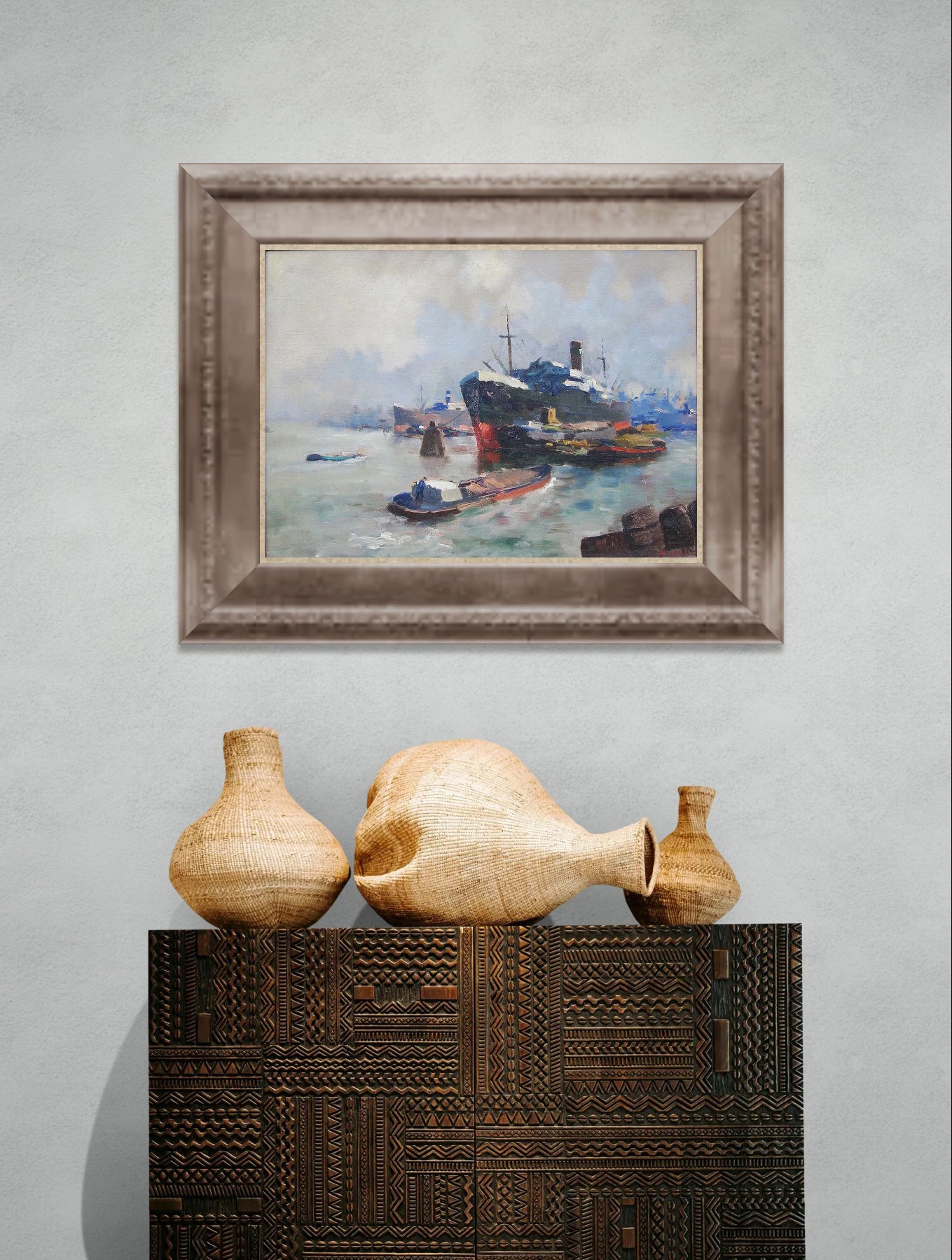 Peinture marine de M. Ottee (pseud. Arnout van Gilst) (1898-1982)