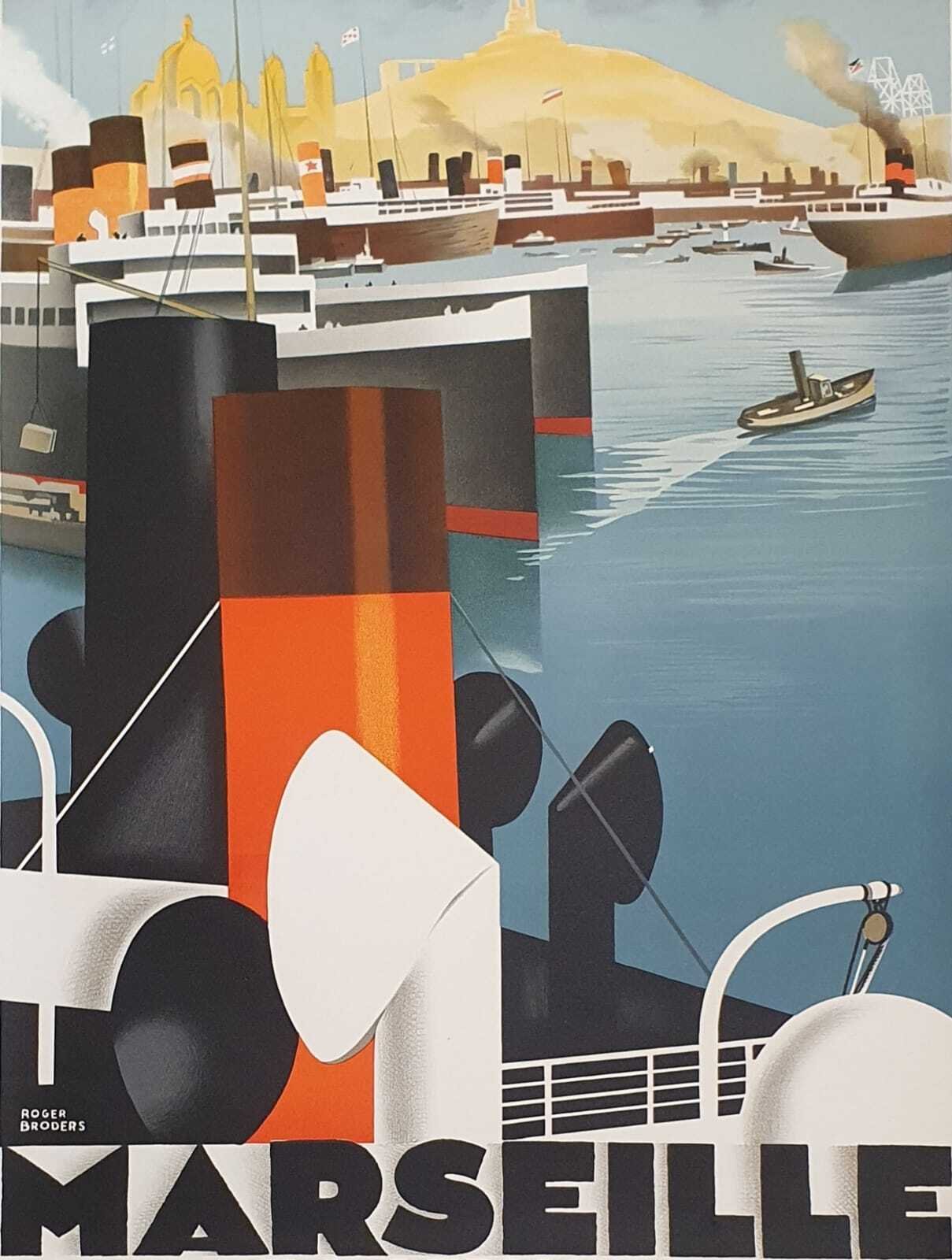 Lithographie - Roger Broders - Marseille Porte de L'Afrique du Nord  