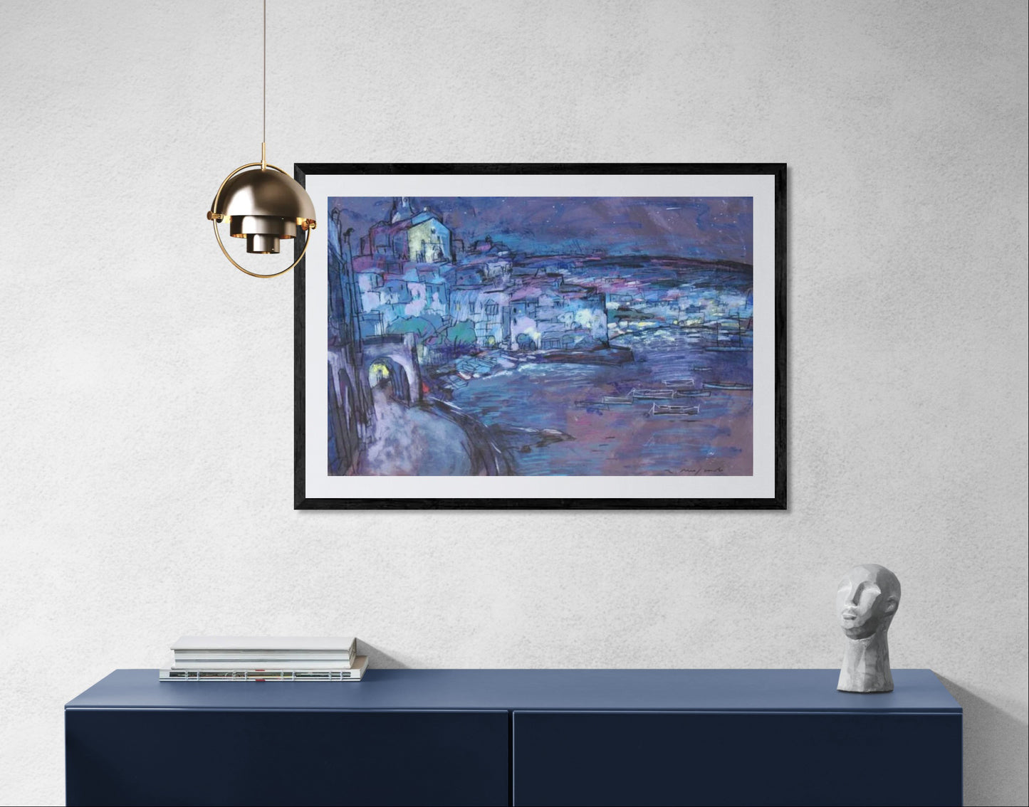 Ramon MOSCARDO - Cadaques by night, œuvre unique !