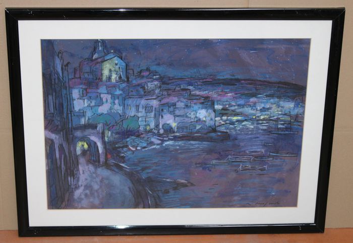 Ramon MOSCARDO - Cadaques by night, œuvre unique !