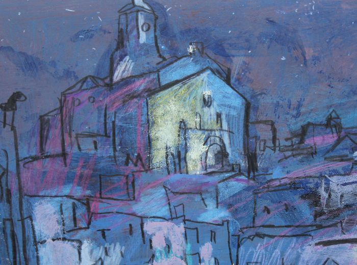 Ramon MOSCARDO - Cadaques by night, œuvre unique !