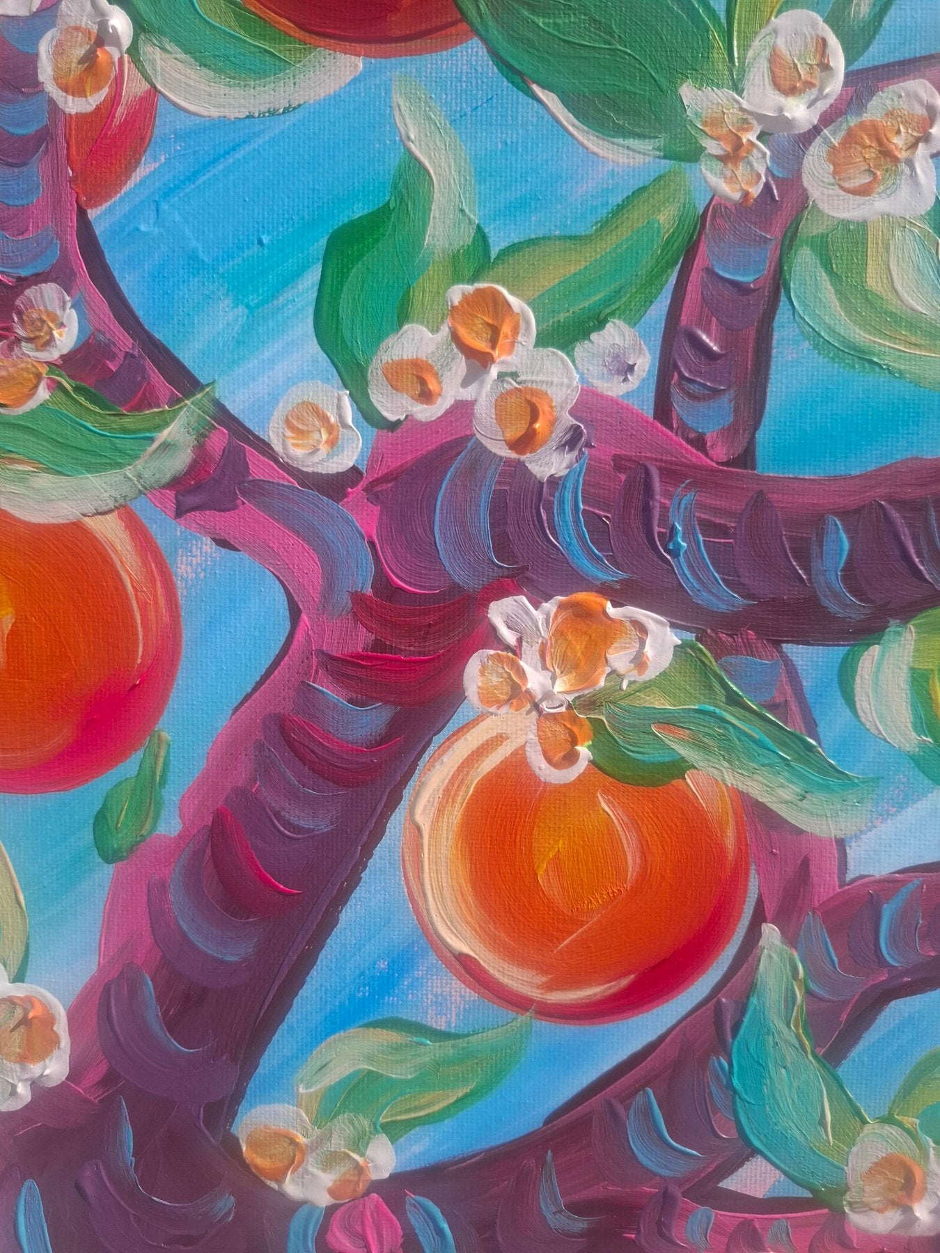Oranges dans la brise - Kirsty Wain  - Acrylique sur toile