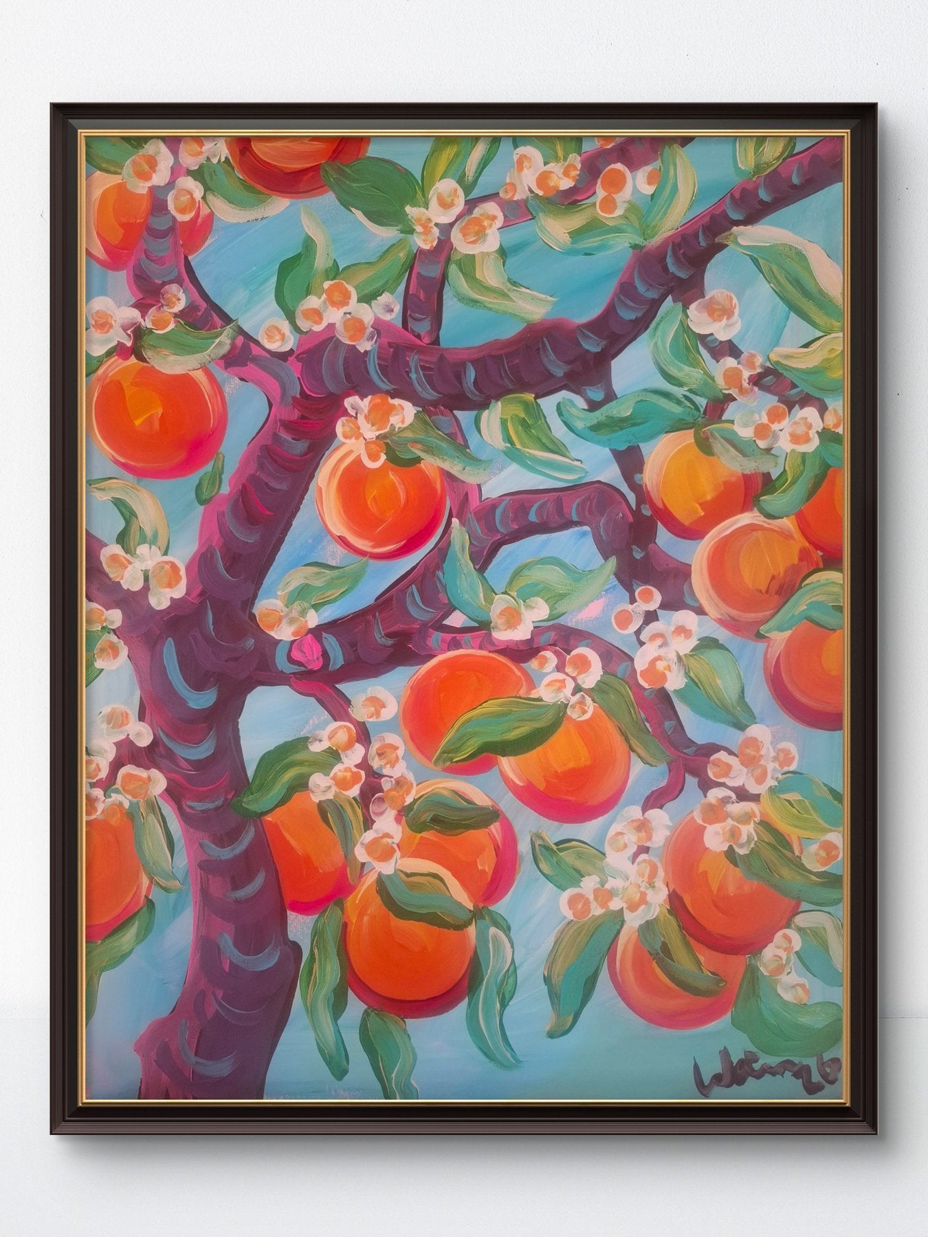 Oranges dans la brise - Kirsty Wain  - Acrylique sur toile