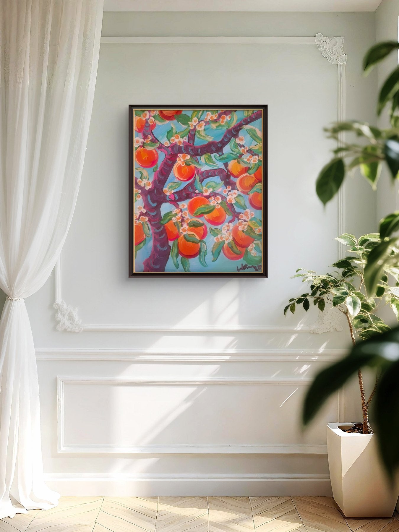 Oranges dans la brise - Kirsty Wain  - Acrylique sur toile