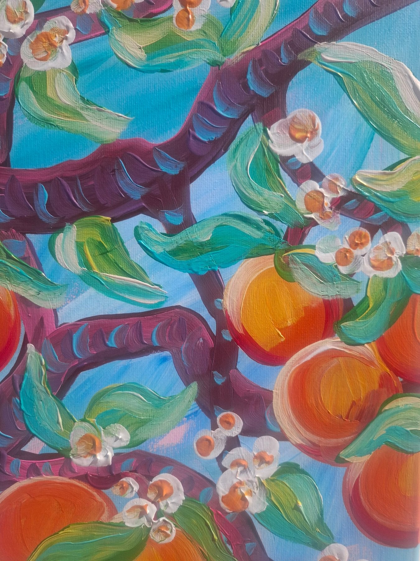 Oranges dans la brise - Kirsty Wain  - Acrylique sur toile