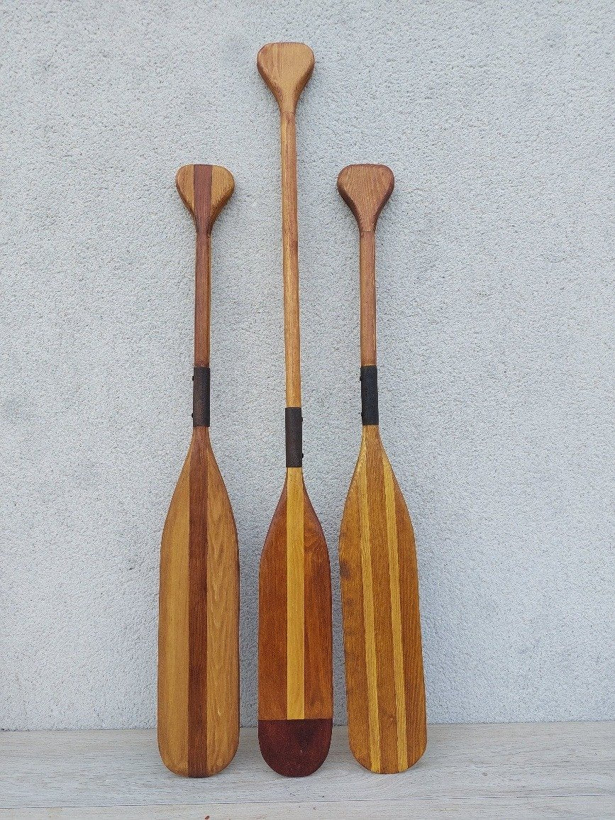 3 pagaies en bois - Déco marine