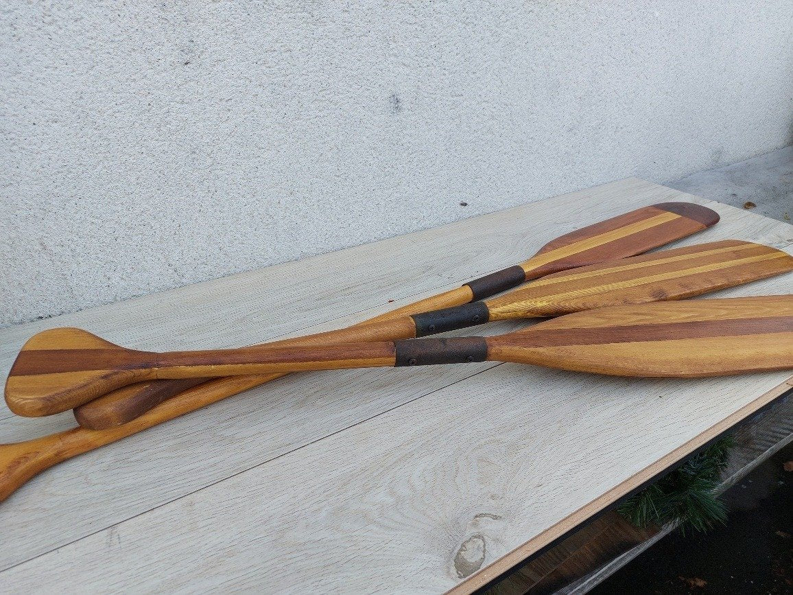 3 pagaies en bois - Déco marine