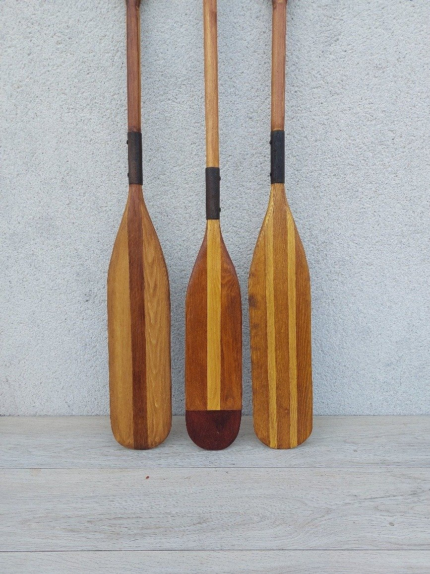 3 pagaies en bois - Déco marine