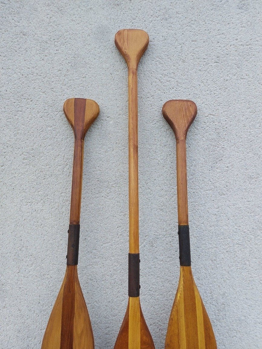 3 pagaies en bois - Déco marine