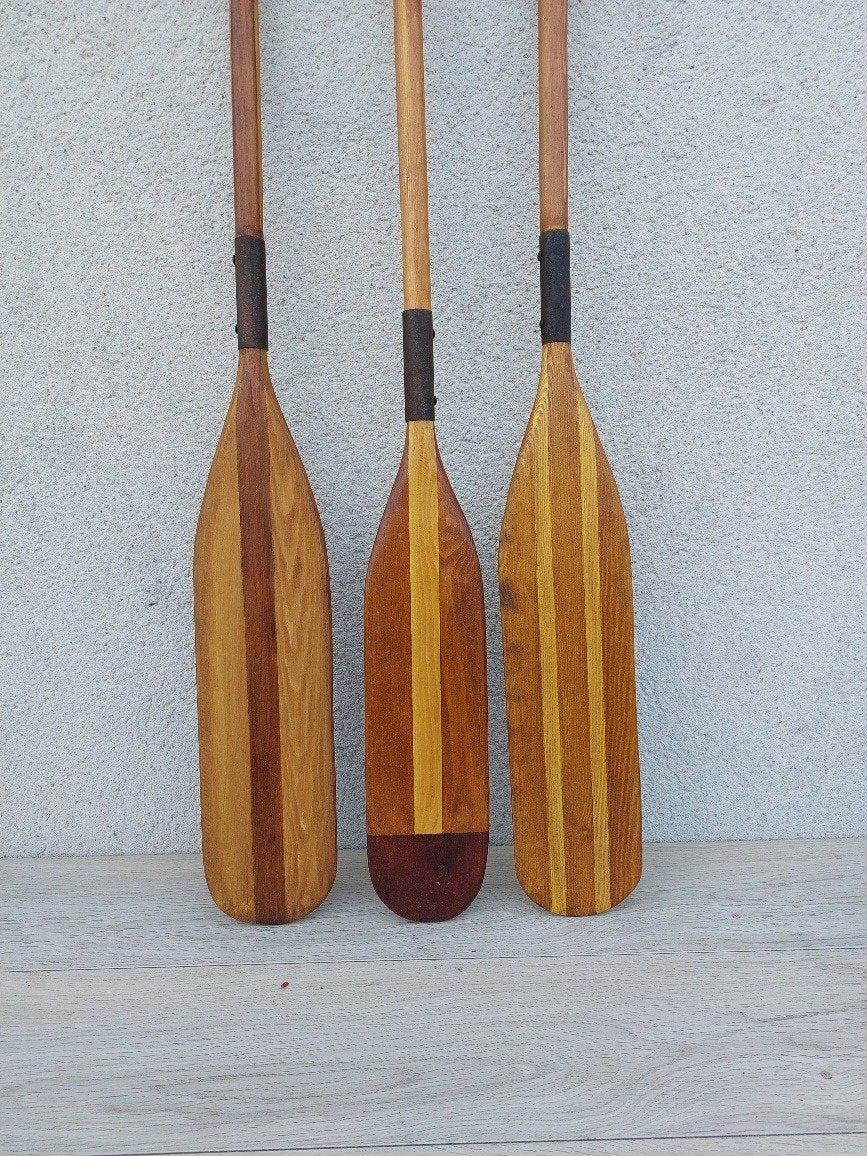 3 pagaies en bois - Déco marine