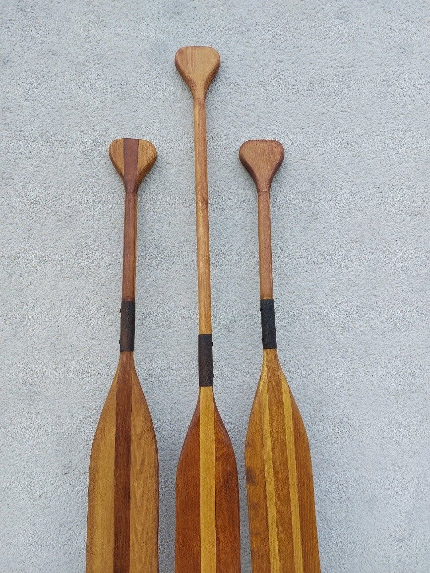 3 pagaies en bois - Déco marine