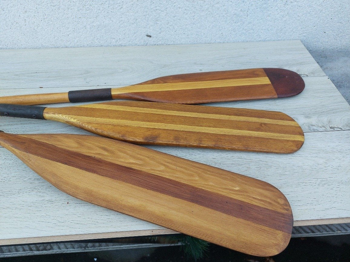 3 pagaies en bois - Déco marine