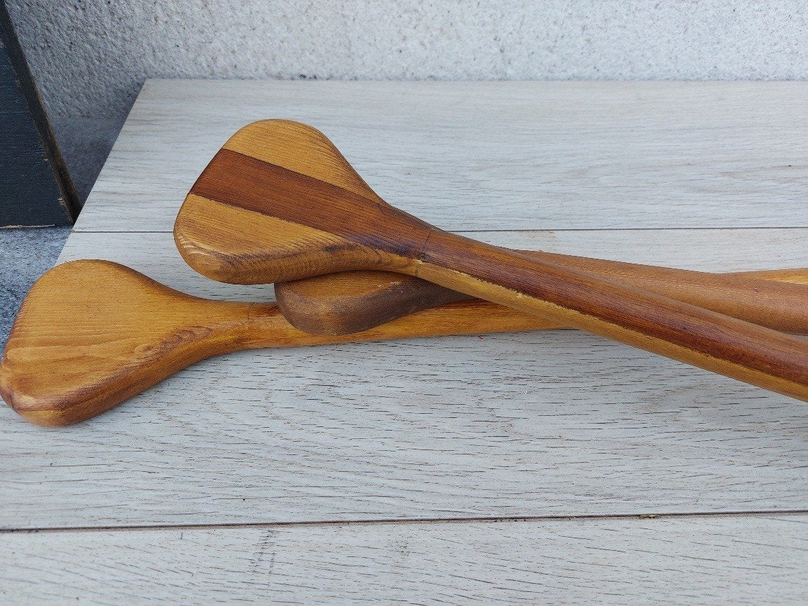 3 pagaies en bois - Déco marine