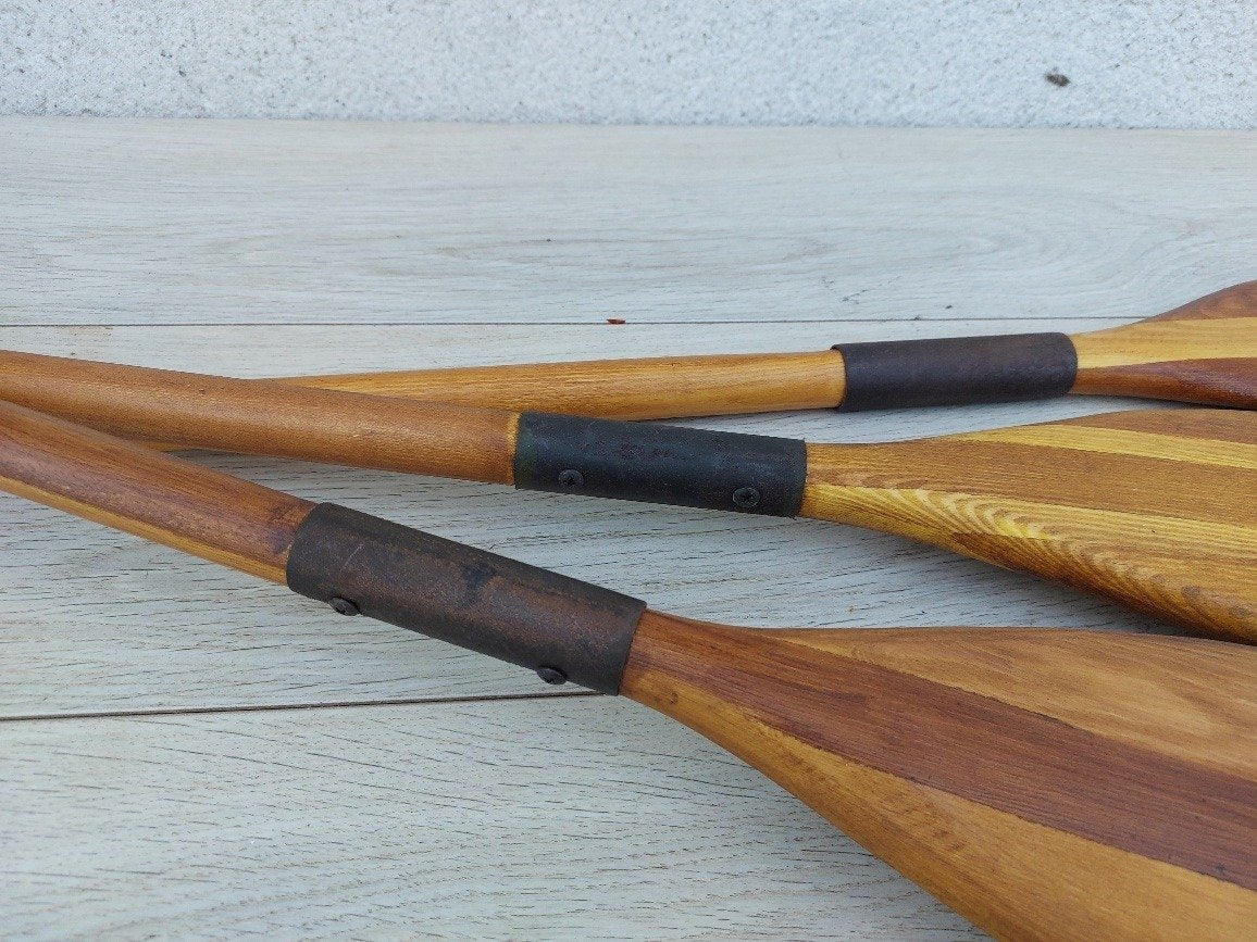 3 pagaies en bois - Déco marine