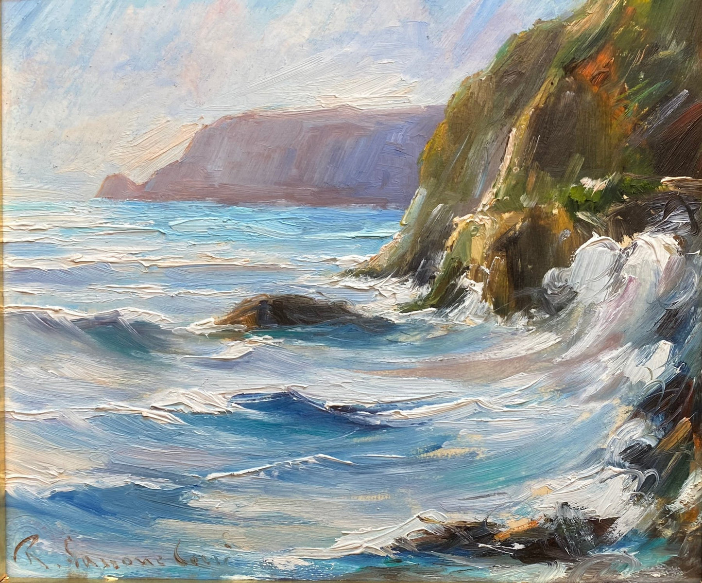 Renato Sassone Corsi (XX) - Tempête sur la côte