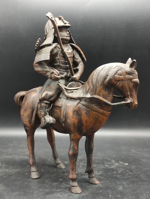 Sculpture Samouraï à cheval - Japon - 1930
