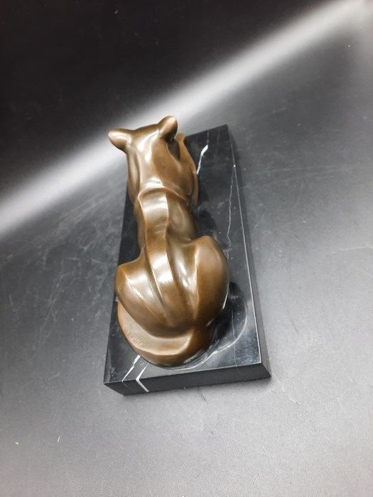 FELIN Sculpture bronze sur socle marbre