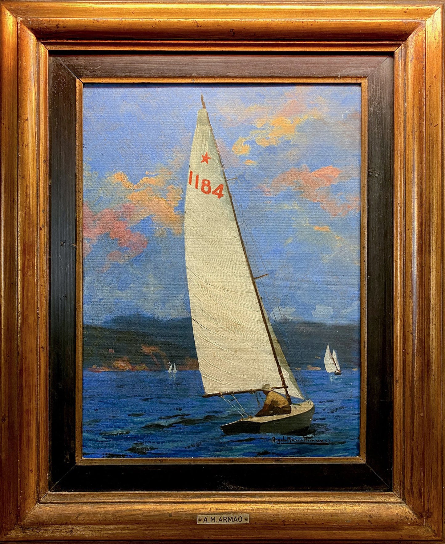 Angelo Maria Armao (peintre ligure) (XX) - Voiles de plaisance 1943