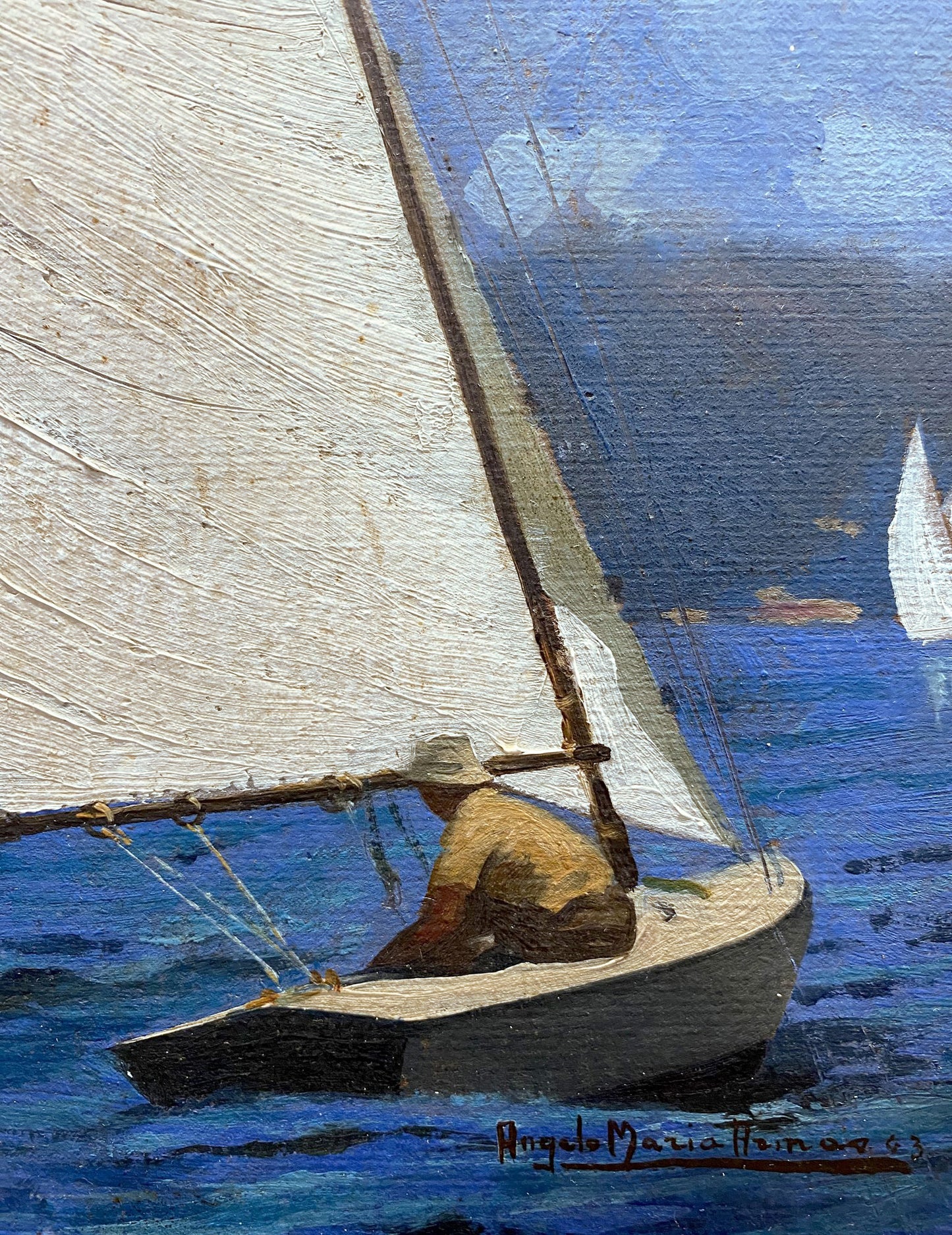 Angelo Maria Armao (peintre ligure) (XX) - Voiles de plaisance 1943