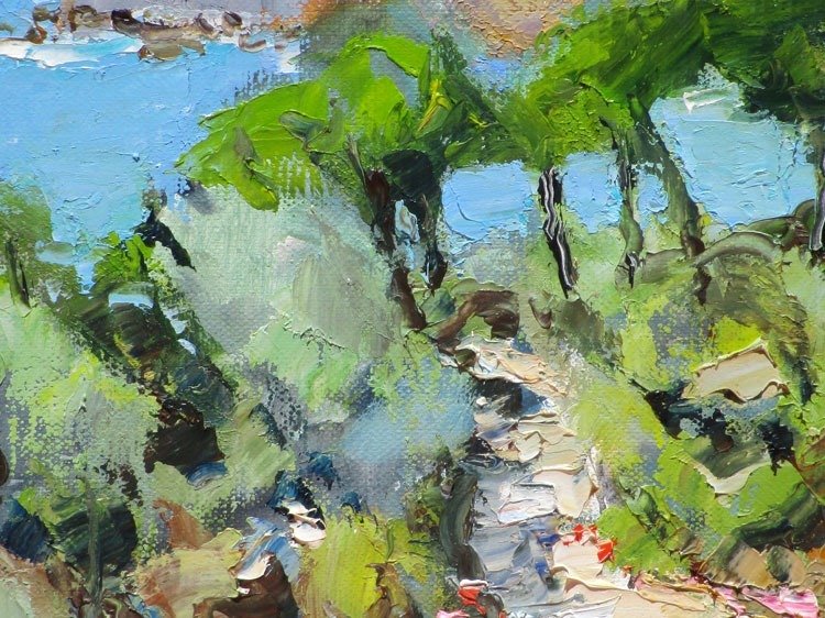 René Constant (1944) - Côte d'Azur - Sur le sentier douanier à Porquerolles