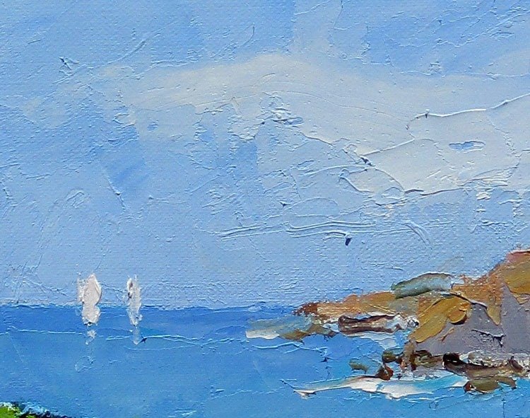 René Constant (1944) - Côte d'Azur - Sur le sentier douanier à Porquerolles